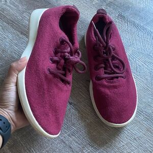 allbirds Wool Runners Burgundy Women's Sneakers Size 8